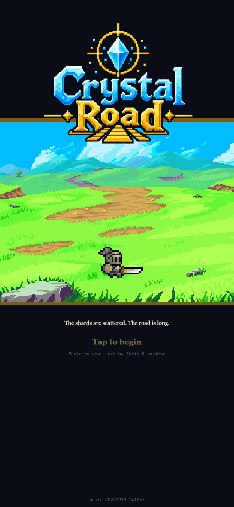 Crystal Road title screen